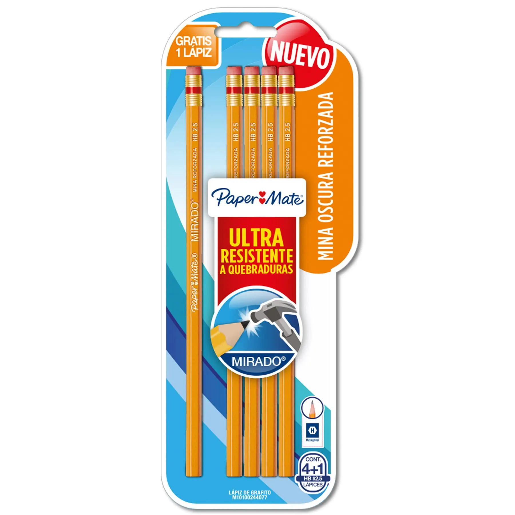 Lápiz de Grafito #2 1/2 Mirado Hexagonal Bl/4