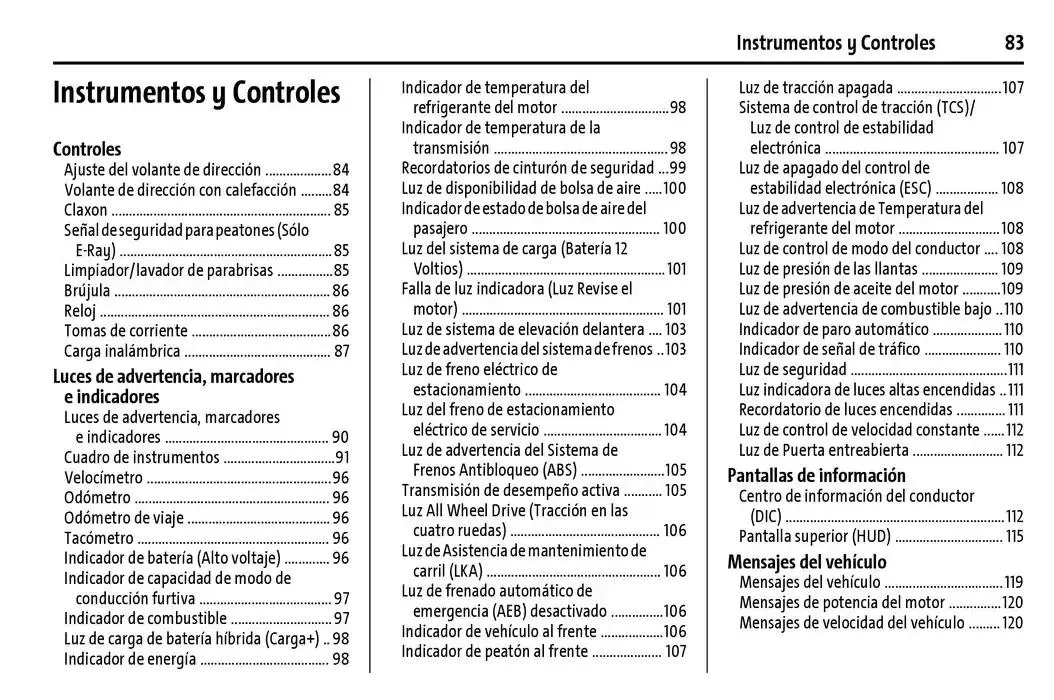 Catálogo de Chevrolet Corvette Stingray Manual del propietario 22 de enero al 31 de diciembre 2025 - Pagina 84