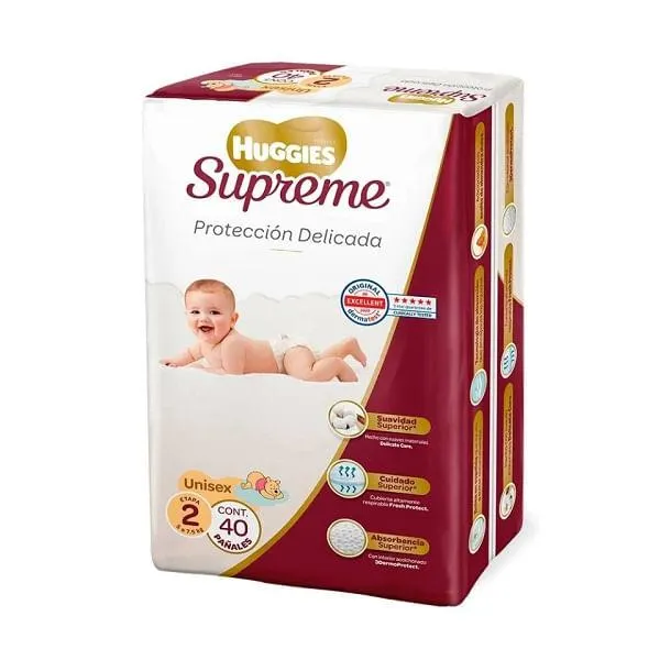 Pañal Huggies etapa 2 supreme 40 pzas.