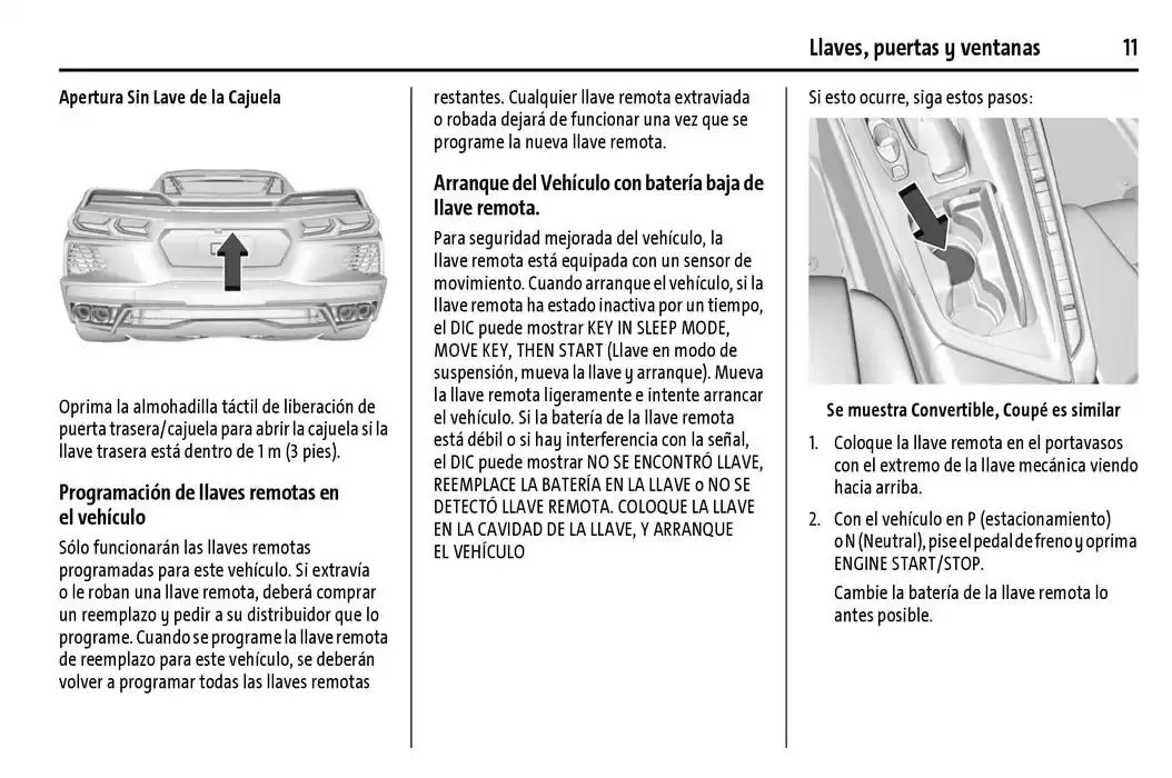 Catálogo de Chevrolet Corvette Stingray Manual del propietario 22 de enero al 31 de diciembre 2025 - Pagina 12