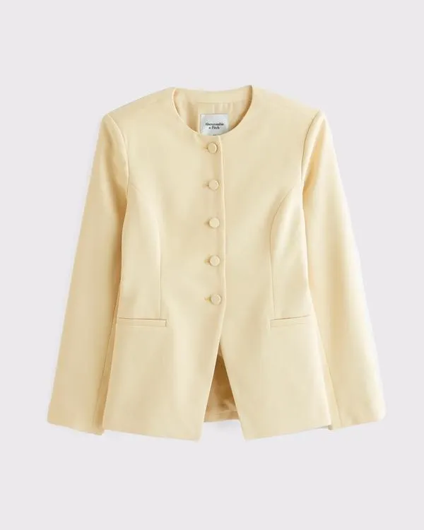 Collarless Suiting Blazer