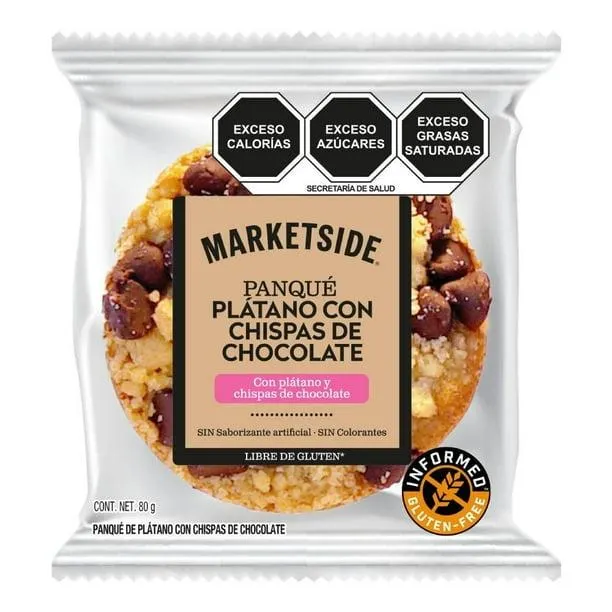 Panqué Marketside plátano con chispas sin gluten 80 g