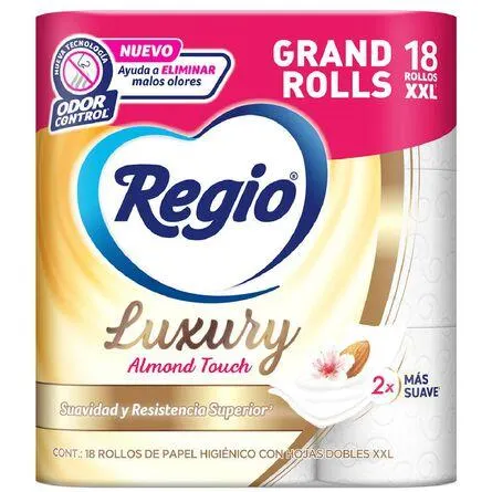 Papel Higiénico Regio Luxury Almond Touch 18R 205HD