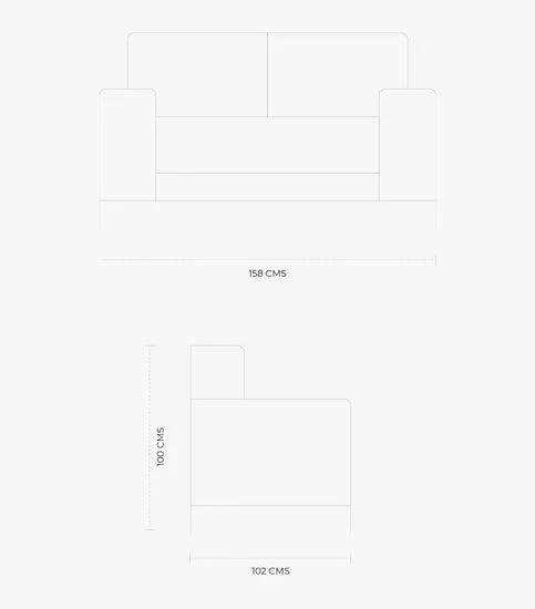 Love Seat Poleo De Tela Color Beige de Boal