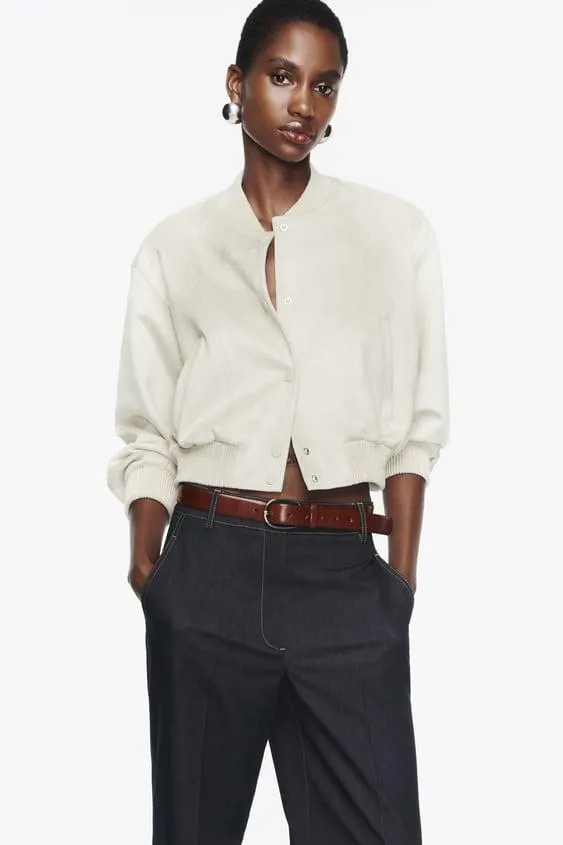 CAZADORA BOMBER EFECTO ANTE