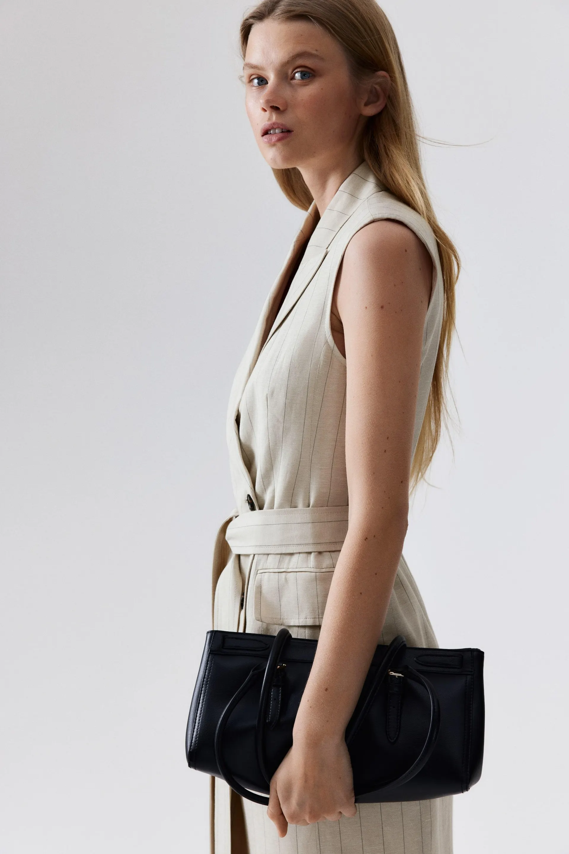 Vestido blazer en mezcla de lino