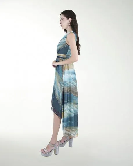 VESTIDO CASUAL CON FALDA ASIMETRICA