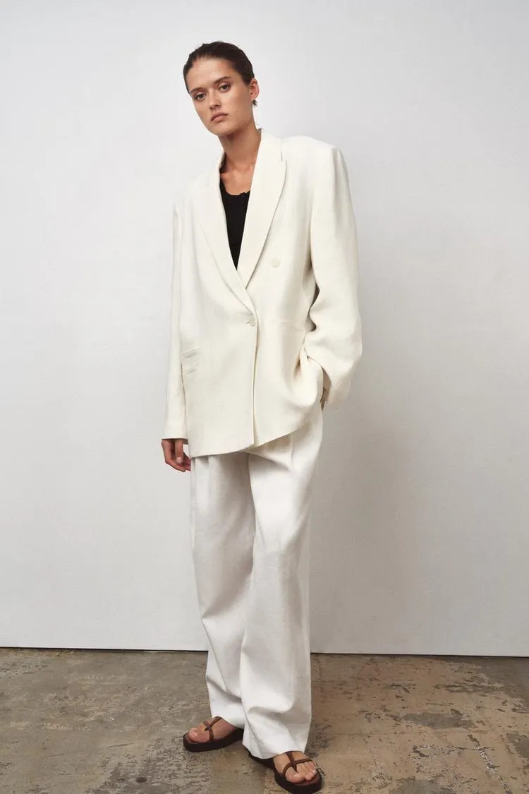 BLAZER MEZCLA LINO CRUZADA ZW COLLECTION