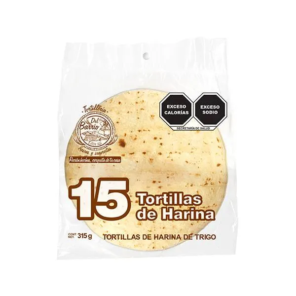 Tortilla de harina Del Barrio Mission con 15 piezas