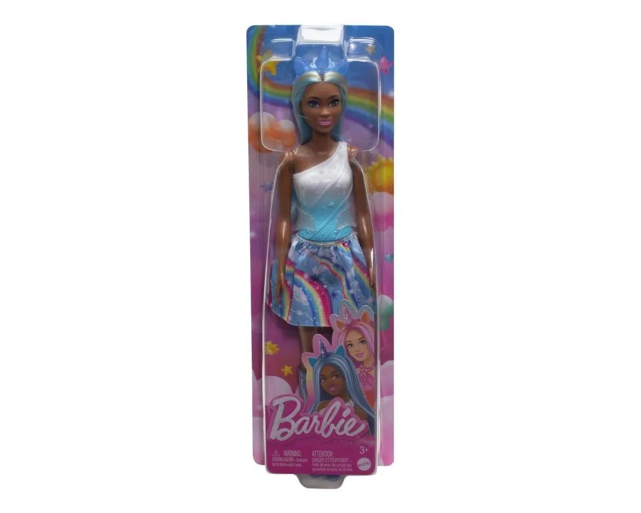 Barbie Fantasía Unicornio Falda de Ensueño Azul HRR14