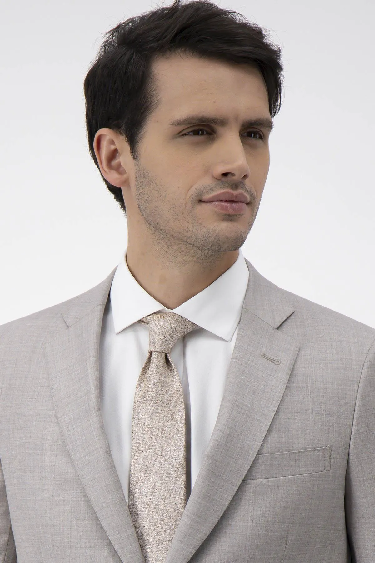 Traje Calderoni Couture Beige Slim Fit