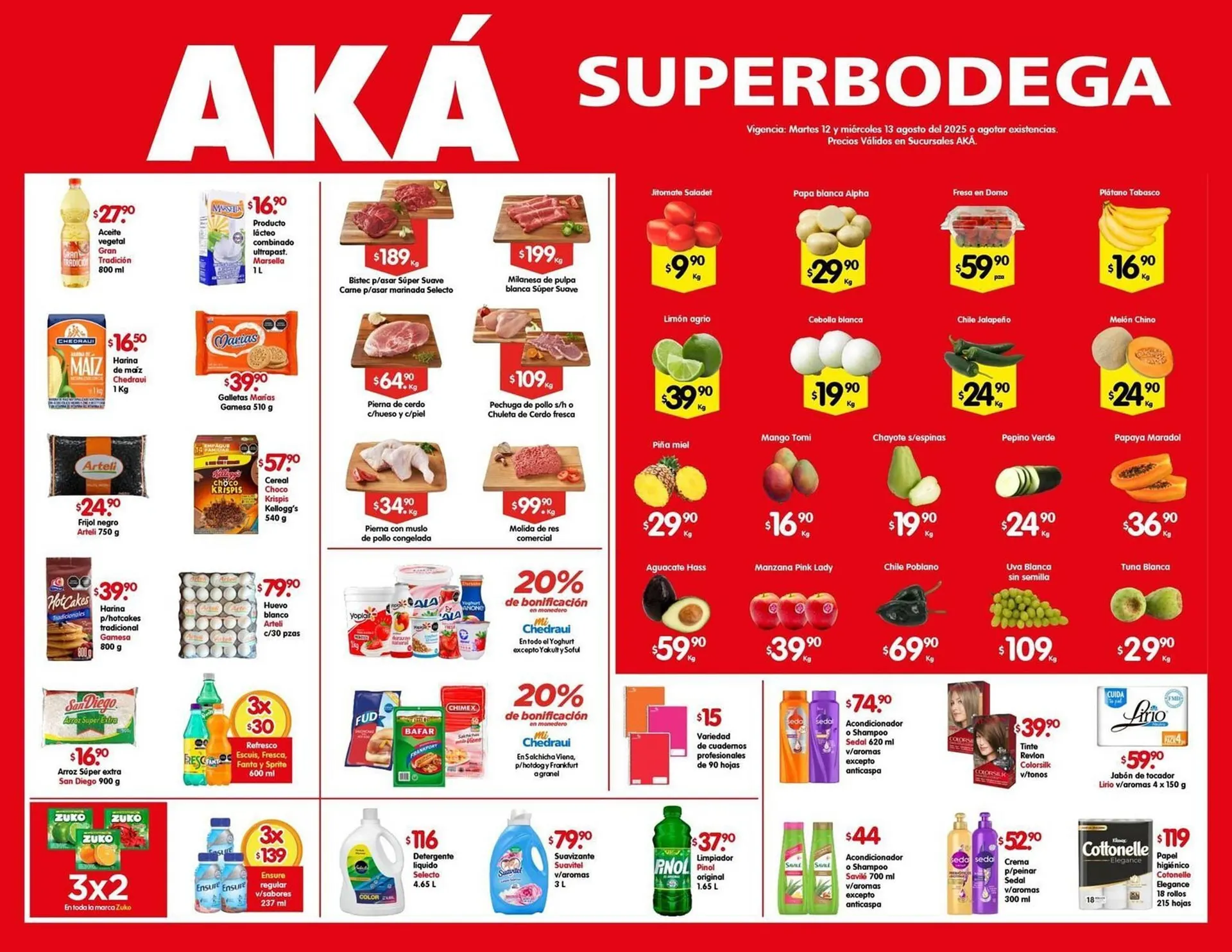 Catálogo de Catálogo AKÁ Superbodega 12 de agosto al 13 de agosto 2025 - Pagina 1