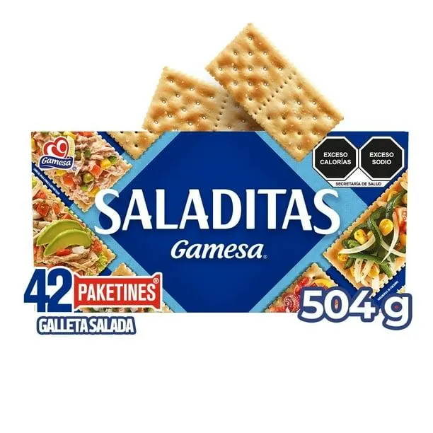 Galletas Gamesa Saladitas 42 paketines individuales de 12 g c/u