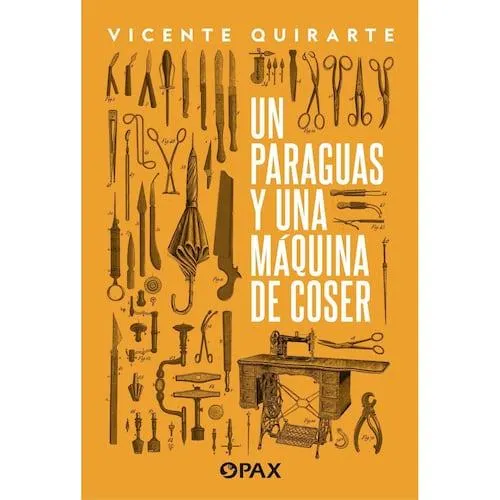 Un paraguas y una máquina de coser