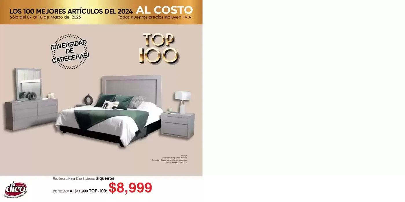 Catálogo de Muebles Dico Top 100 Centro 2025 7 de marzo al 18 de marzo 2025 - Pagina 8