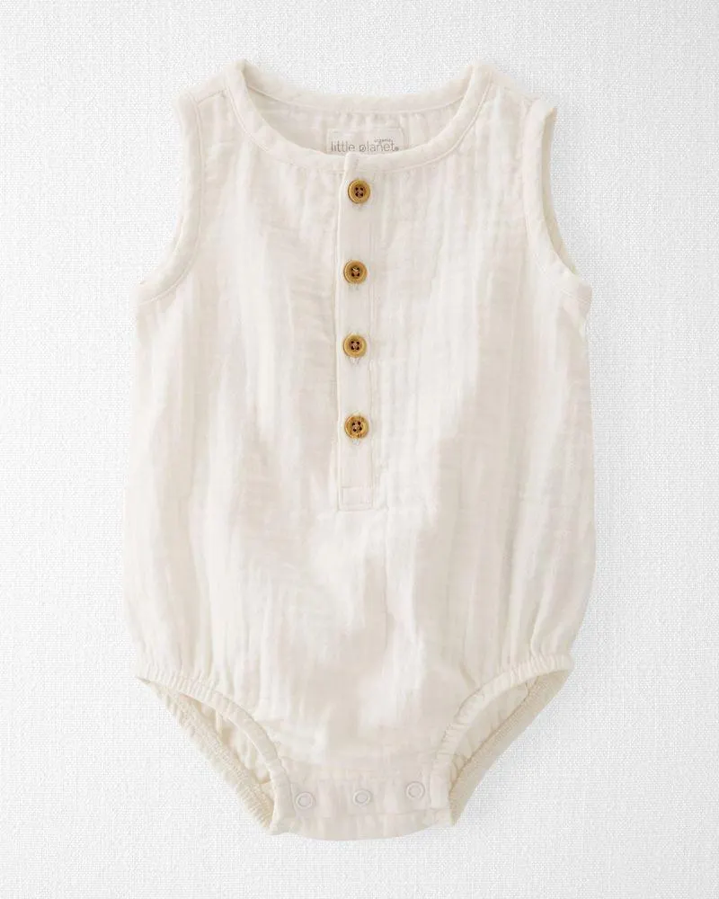 Romper De Gasa De Algodón Orgánico En Crema Carter's Little Planet