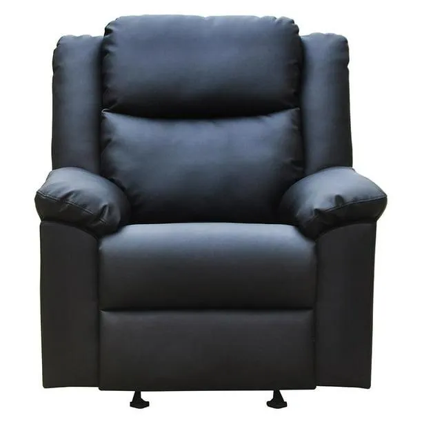 Sillón Reclinable Hometrends Individual Tipo Piel Negro