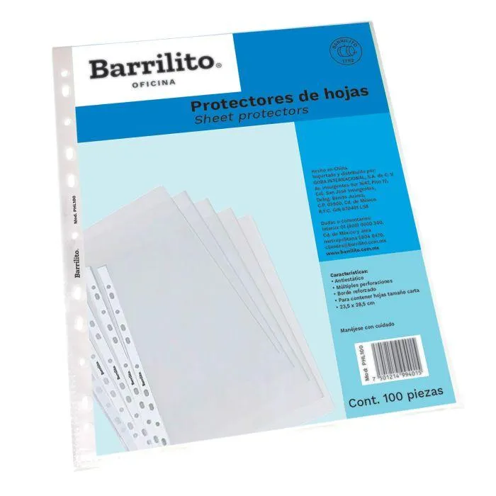 Protector de Hojas Opaco Barrilito PHL100 Carta