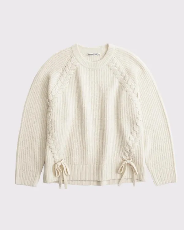 Dad Lace-Up Crew Sweater