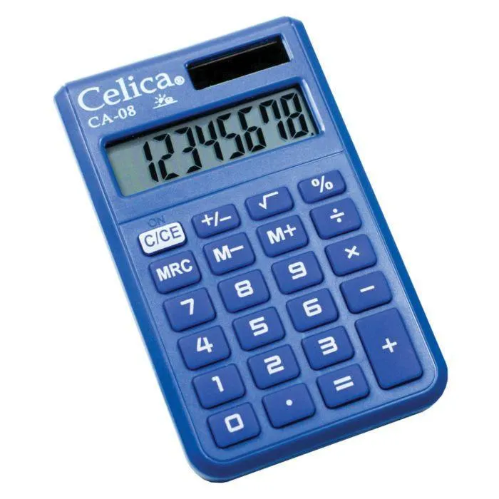 CALCULADORA BASICA BOLSI. CELICA CA08BE SOL/BAT. 8 DIG.CARTERA VERTICA