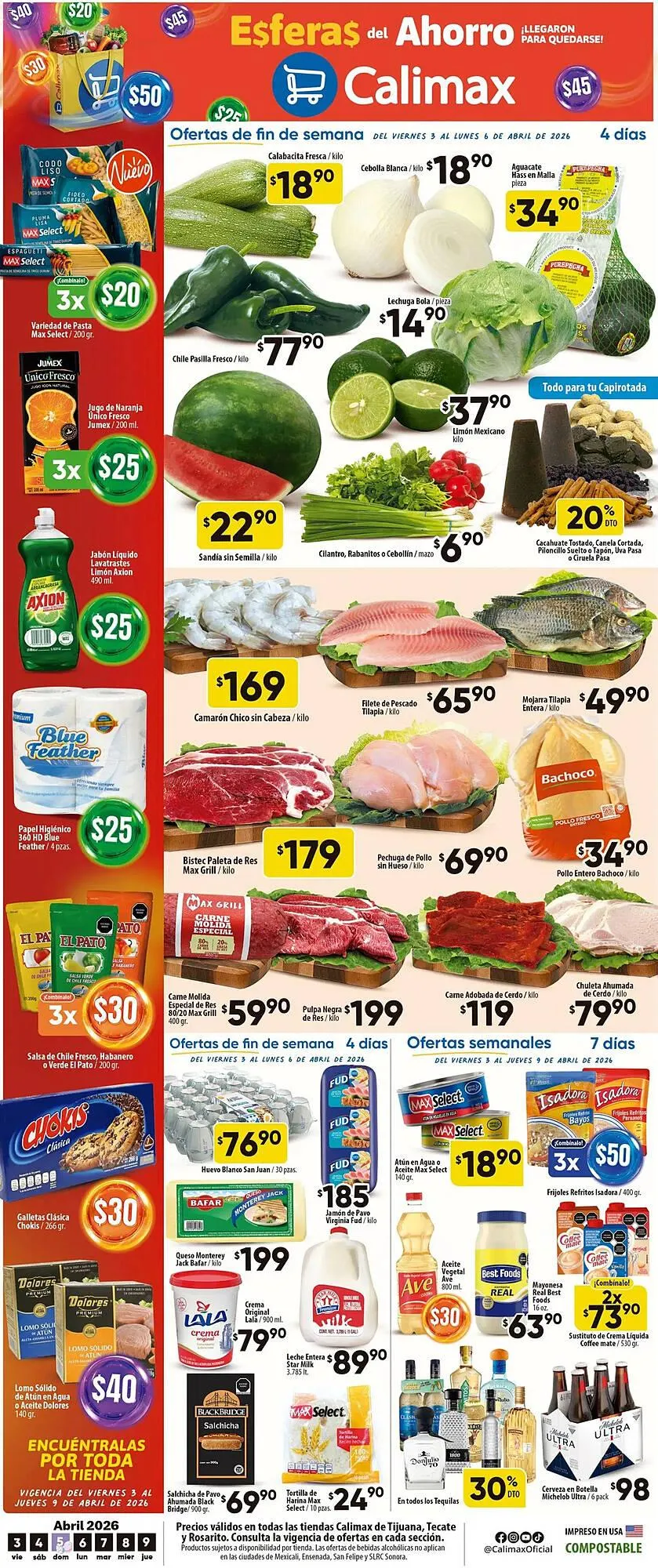 Catálogo de Folleto Calimax 3 de abril al 7 de abril 2026 - Pagina 1