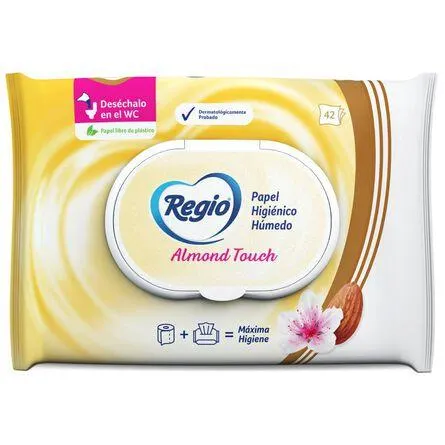 Papel Higiénico Húmedo Regio Almond Touch 42pzas