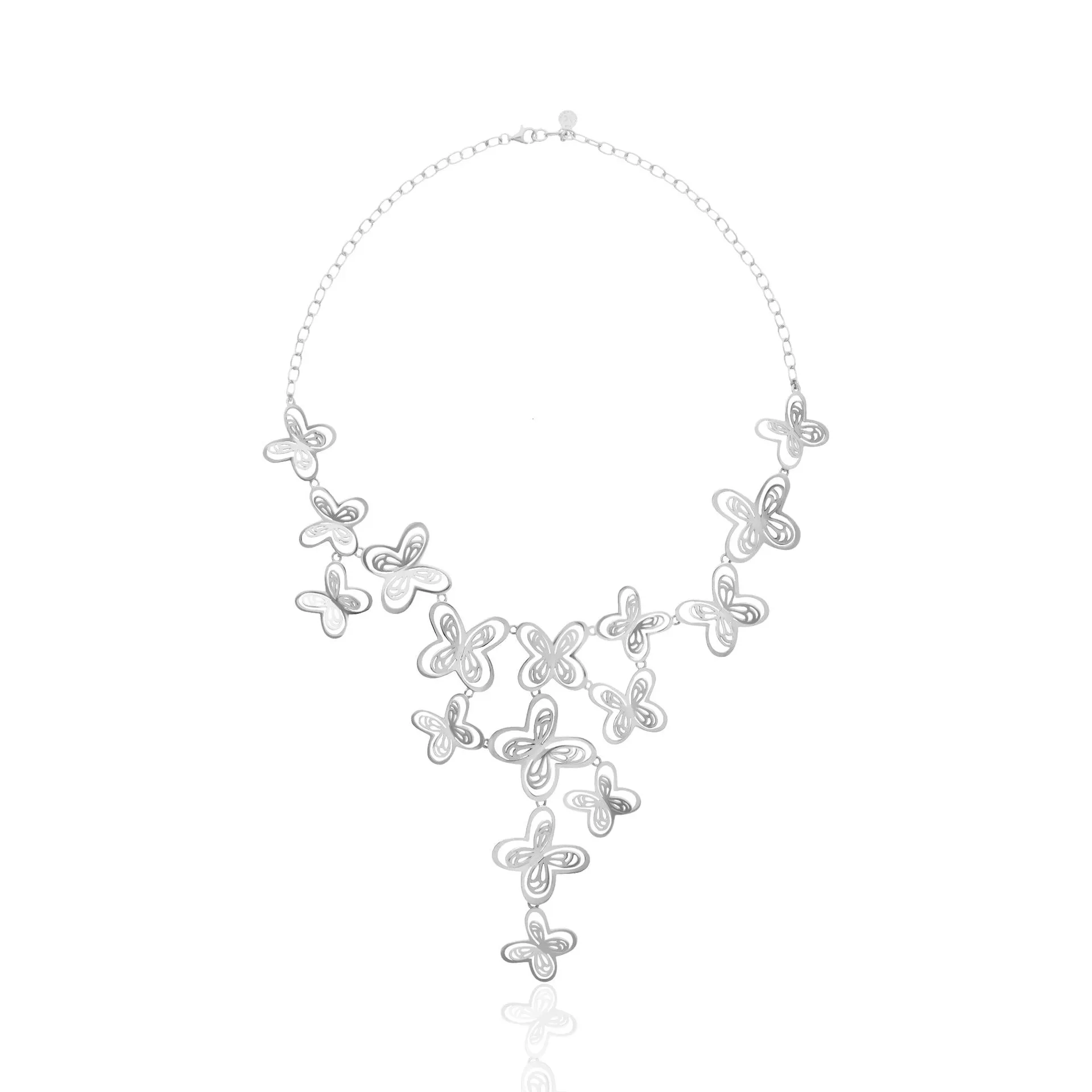 Collar Aurora 16 Mariposas Plata