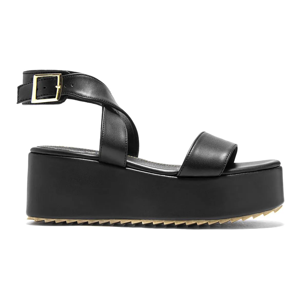 SANDALIA ROMANA PLATAFORMA CAPA DE OZONO PARA MUJER ESTILO 631002 NEGRO