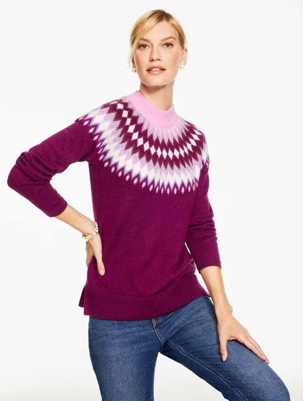 Mockneck Pullover - Chevron Fair Isle