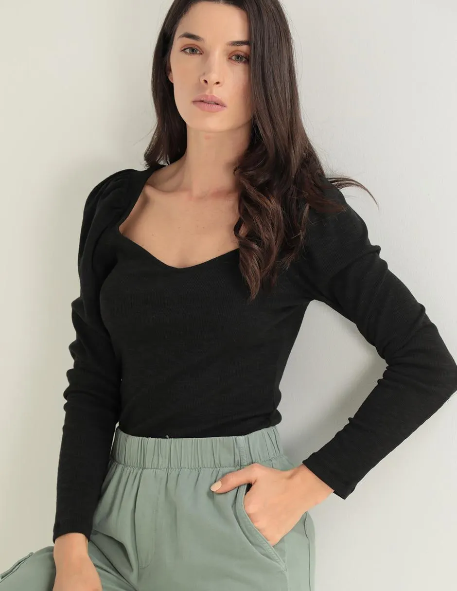 Blusa manga larga para mujer