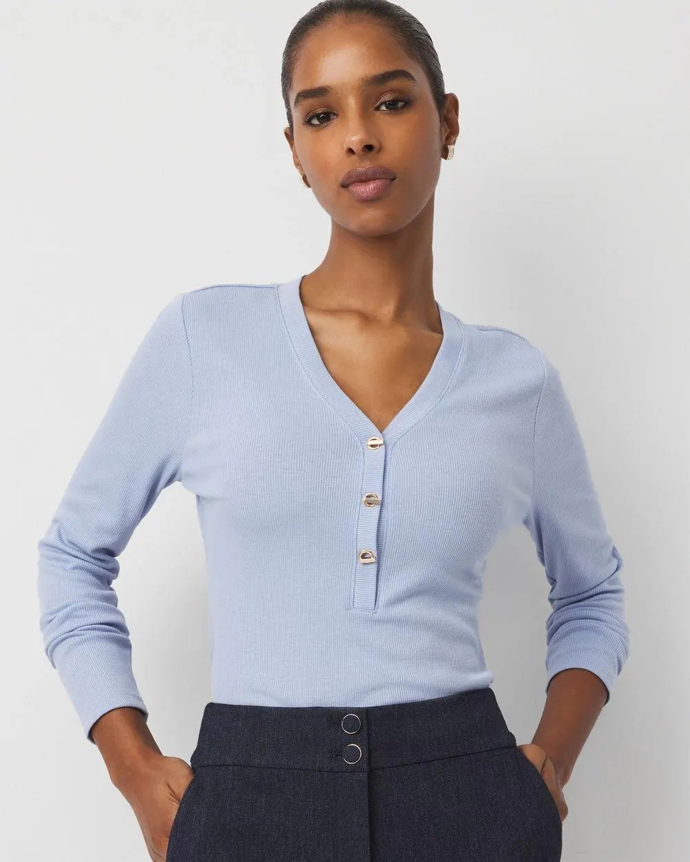 Turnlock Long Sleeve Henley Tee