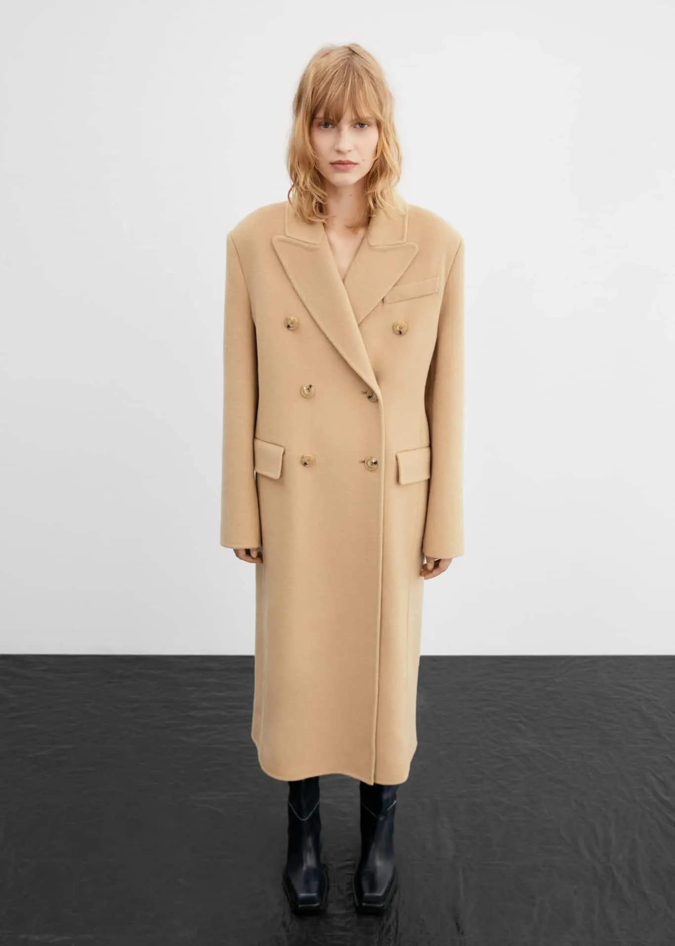 Cappotto lana vergine incrociato