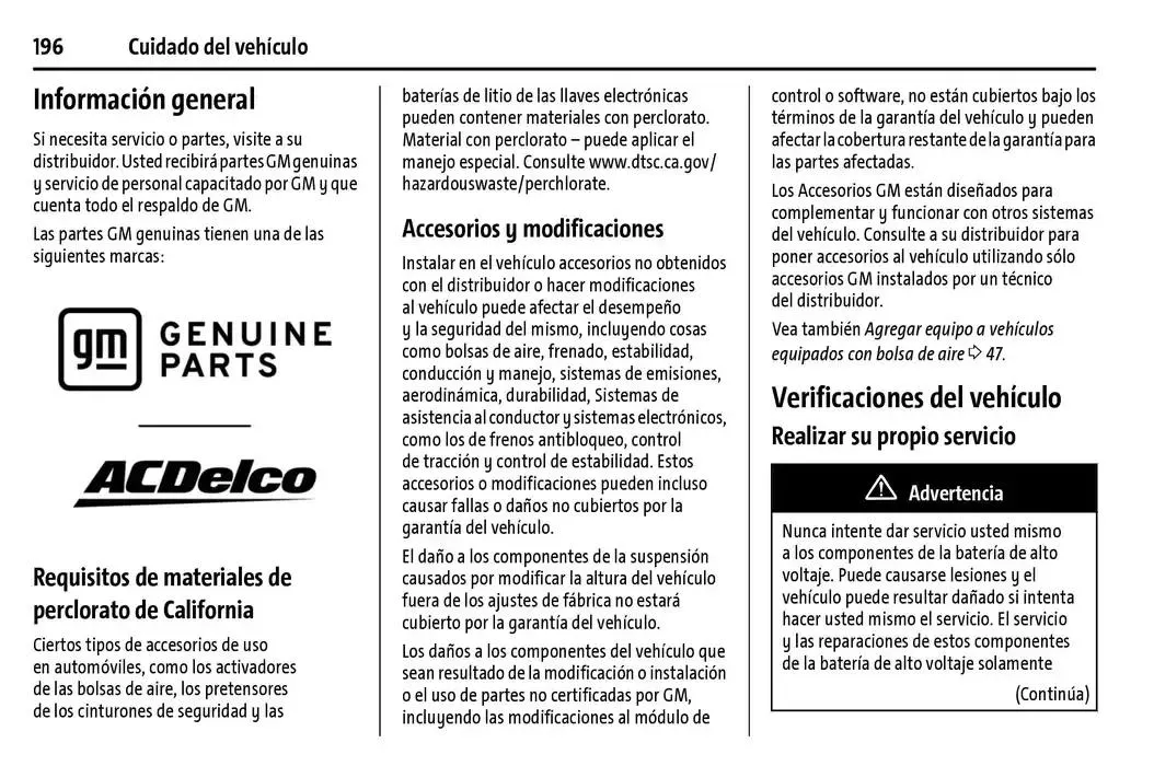 Catálogo de BrightDrop 400 Y BrightDrop 600 Manual del propietario 22 de enero al 31 de diciembre 2025 - Pagina 197