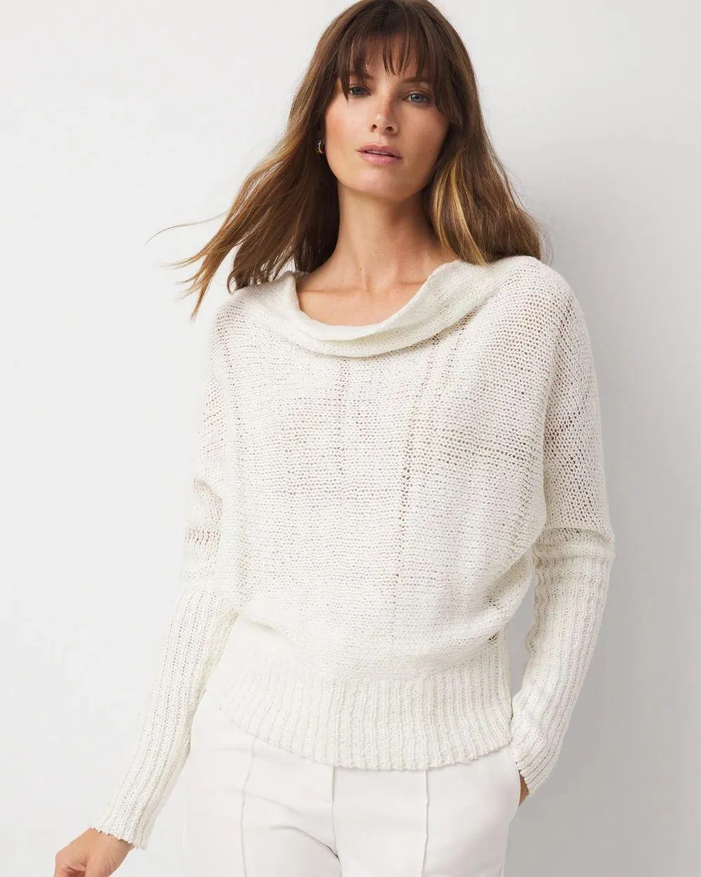 Metallic Dolman Pullover Sweater
