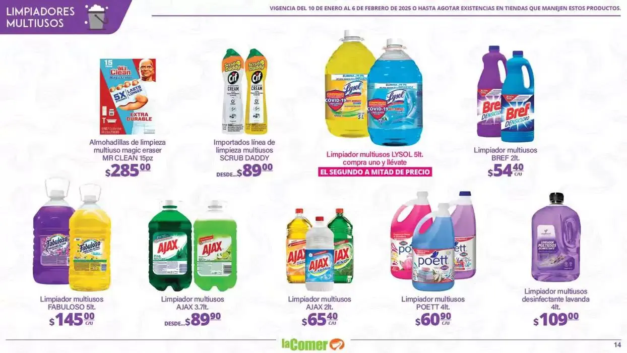 Catálogo de LIMPIA , Desinfecta, organiza, AHORRA 10 de enero al 6 de febrero 2025 - Pagina 14