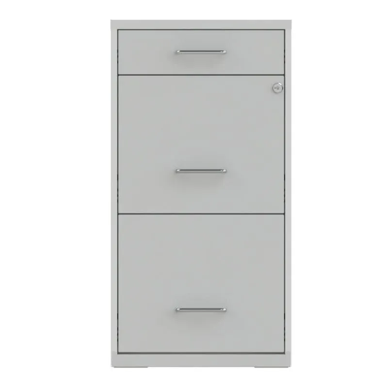 Archivero Organizador De Metal 2 Gavetas 1 Cajon Plata 17069