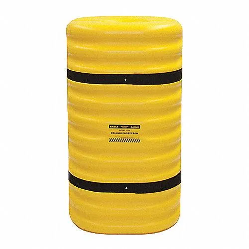 Protector de Columna que Se Ajusta a Columnas de Tamaño 12" de Forma Redonda o Cuadrada , Polietileno de Alta Densidad , Amarillo , 42" Alt , 24" An