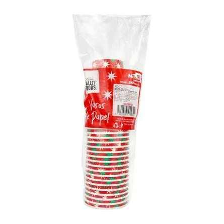Vaso navidad papel 12oz Valley Foods 20p