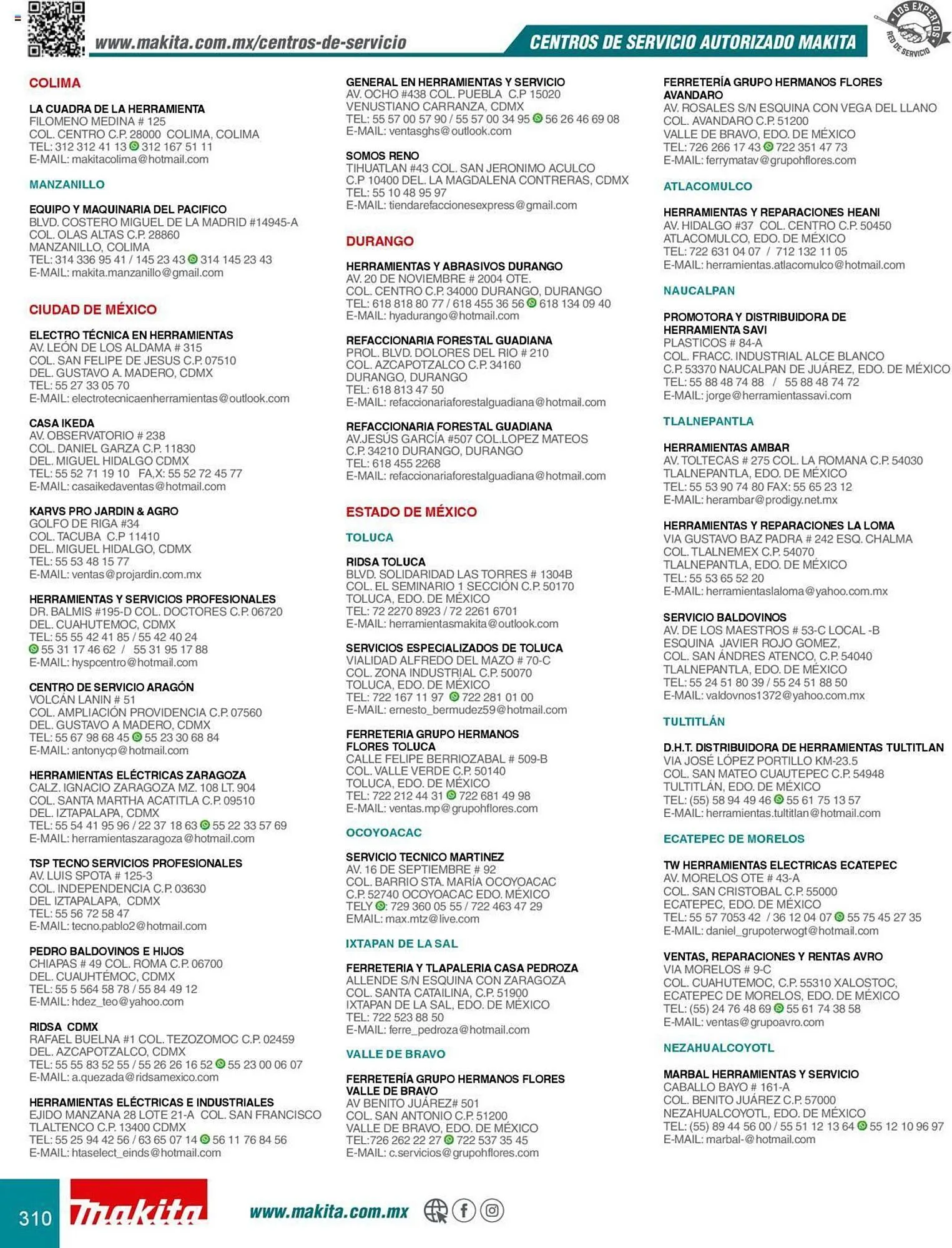 Catálogo de Catálogo Makita 8 de julio al 31 de diciembre 2025 - Pagina 310