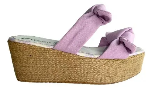 Sandalias Dama Plataforma Mujer Flores Corky Lila Fareli