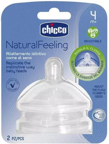 Chicco Tetina Natural Feeling Flujo Regulable 4+ 2 Piezas