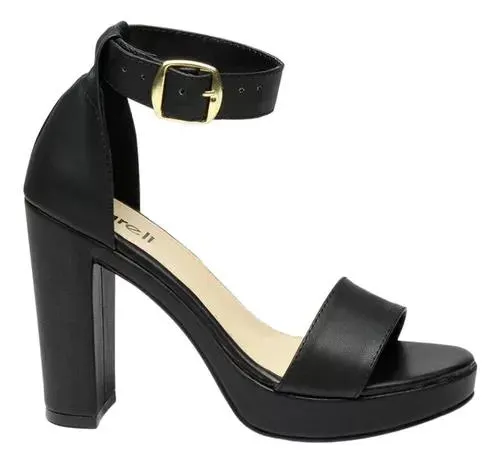 Sandalias Dama Tacón Con Pulsera Mujer Isabel Negro Fareli