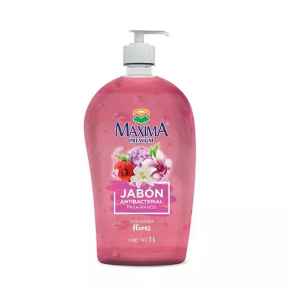 Jabon Liquido Maxima Antibacterial Para Manos Flores 1000 ml