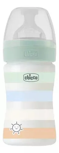 Chicco Biberón Anticólico Well Being 150 Ml Verde