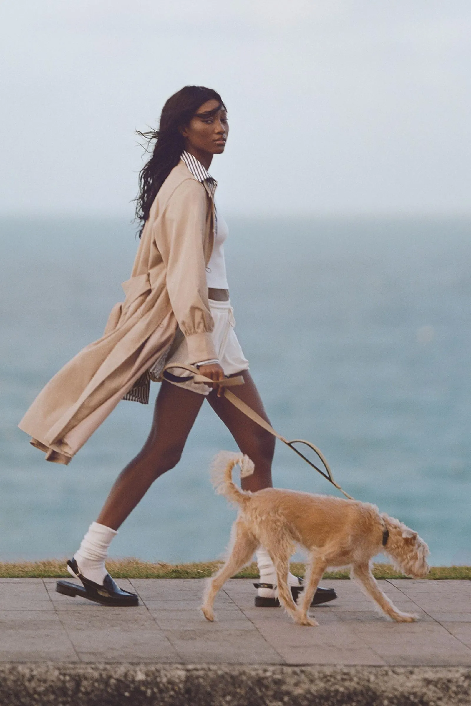 By Anthropologie Crochet-Bib Trench Coat