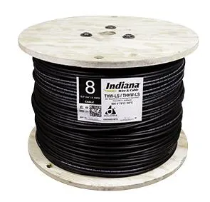 Cable de cobre 8 AWG negro, tipo THW-LS/THHW-LS 600V 75°C/90°C Deslizable, Antiflama, 1m, INDIANA SLlU16