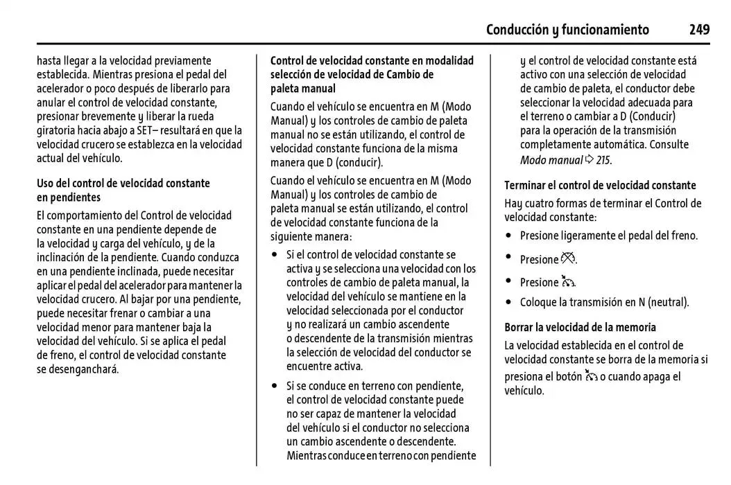 Catálogo de Chevrolet Corvette Stingray Manual del propietario 22 de enero al 31 de diciembre 2025 - Pagina 250