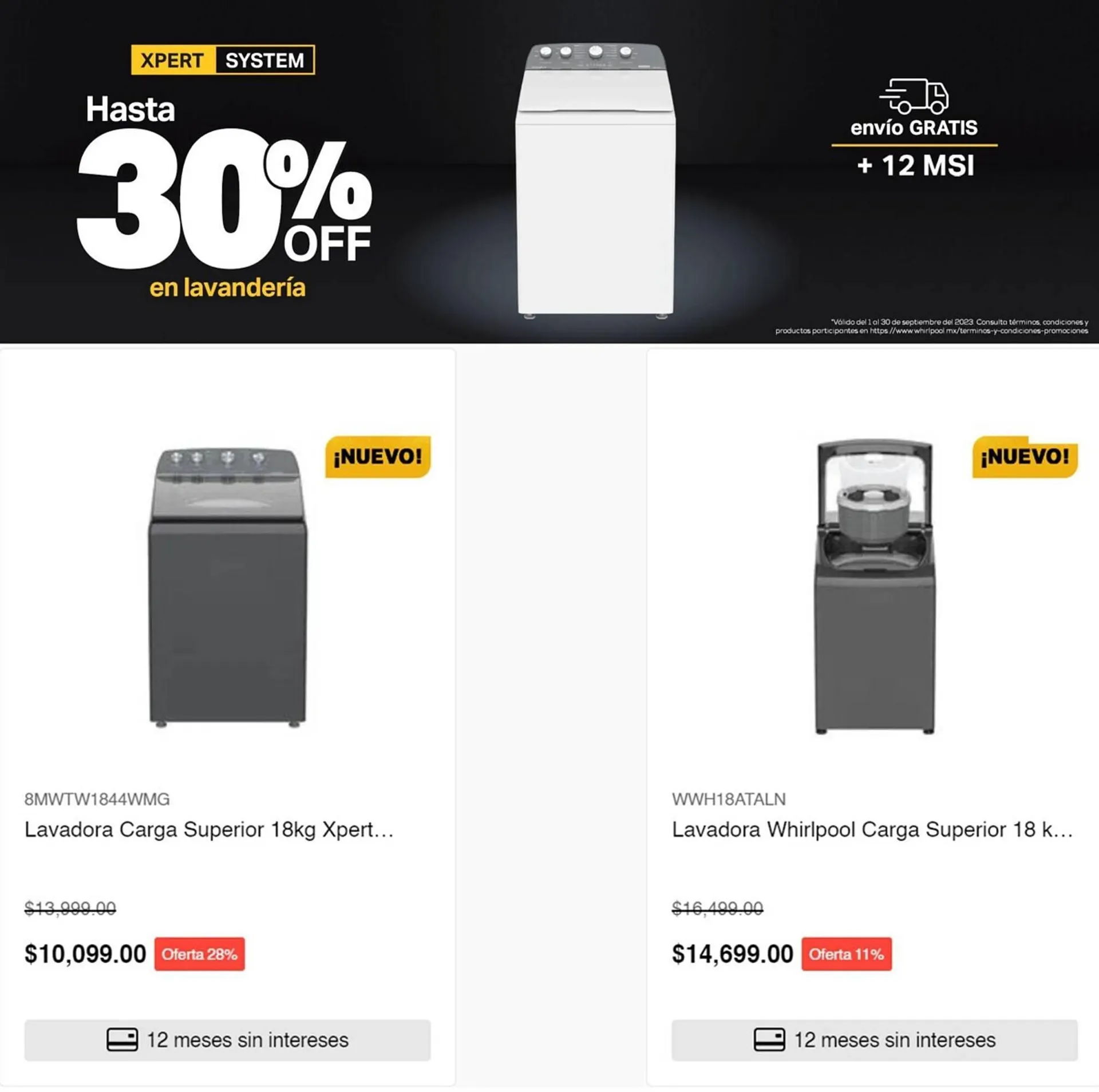 Catálogo de Catálogo Whirlpool 5 de septiembre al 30 de septiembre 2023 - Pagina 12