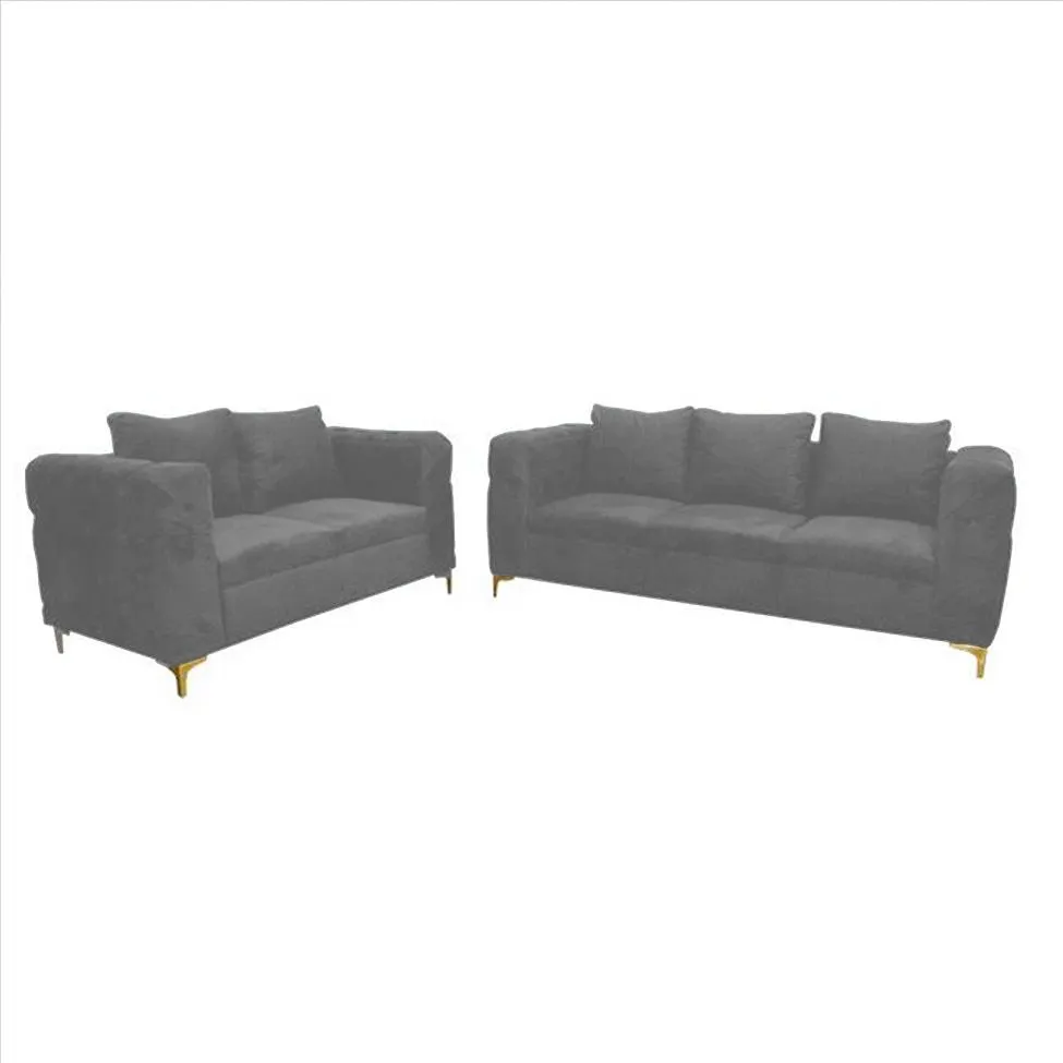 SALA VALERIA CAPI 3-2 TERCIOPELO GRIS