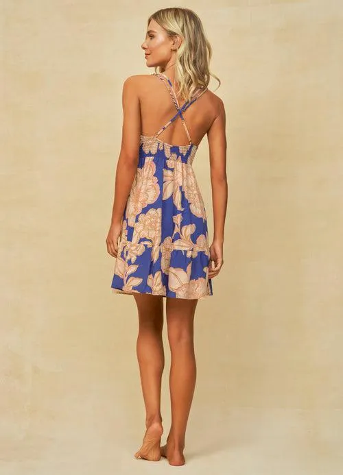 Blue Bouquet Jessy Short Dress